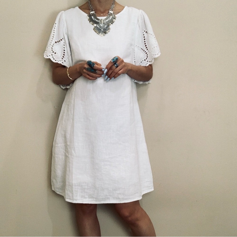 Nordstrom White Eyelet Sleeve Dress - Picture 10 of 13